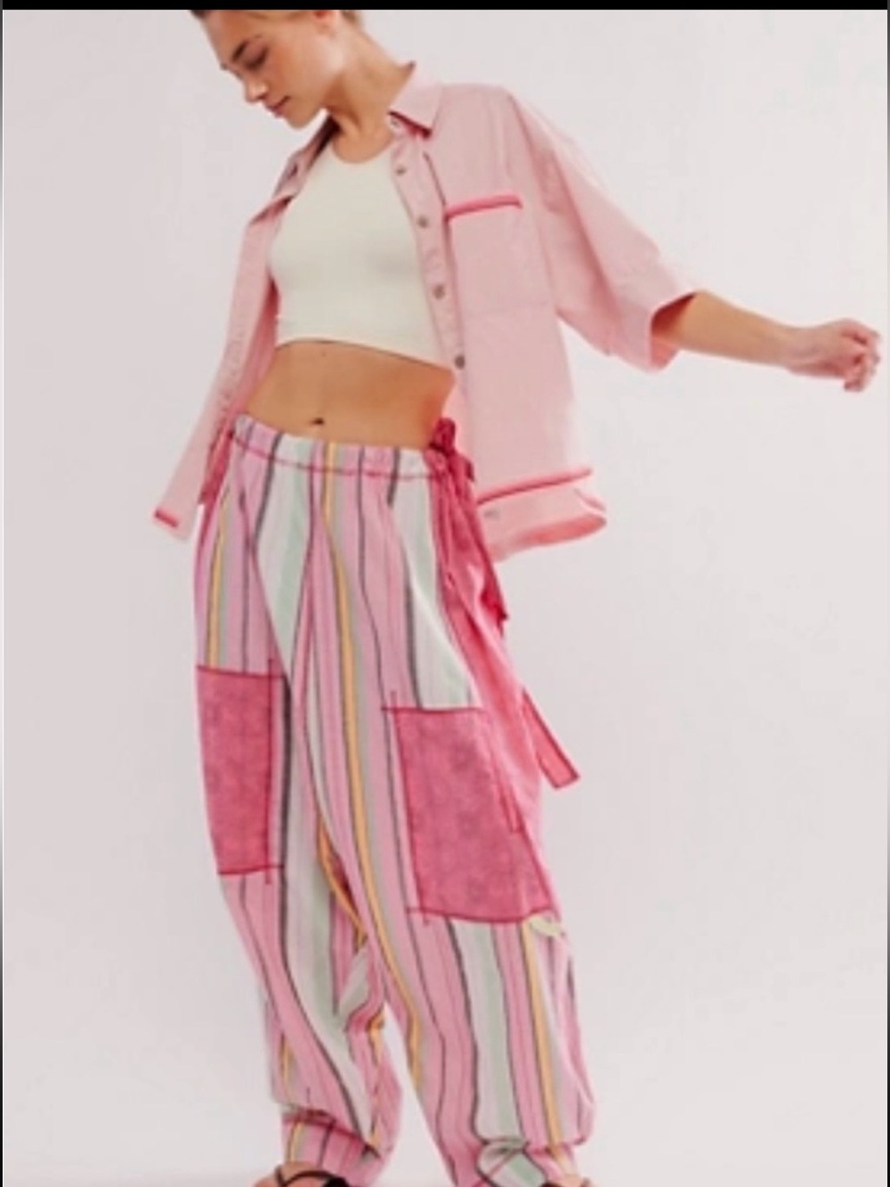 Free People Intimately Dream In Color Convertible Jumpsuit Harem Pants 12 - Picture 2 of 9